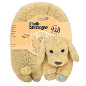 HealthTouch Neck Massaging Massager Gift with Relaxing Vibration-Tan Dog